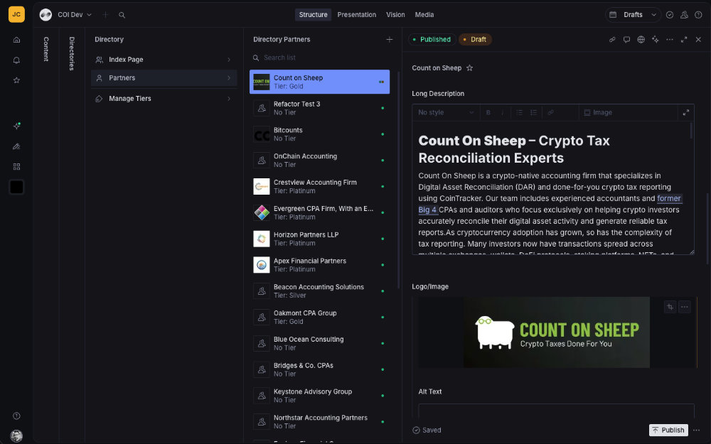web site screenshot